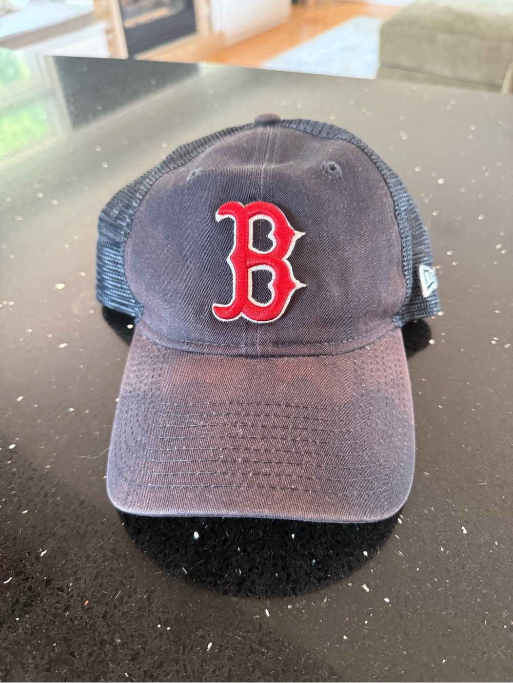 Boston Red Sox New Era Black Mesh Back Trucker Hat - Picture 3 of 4